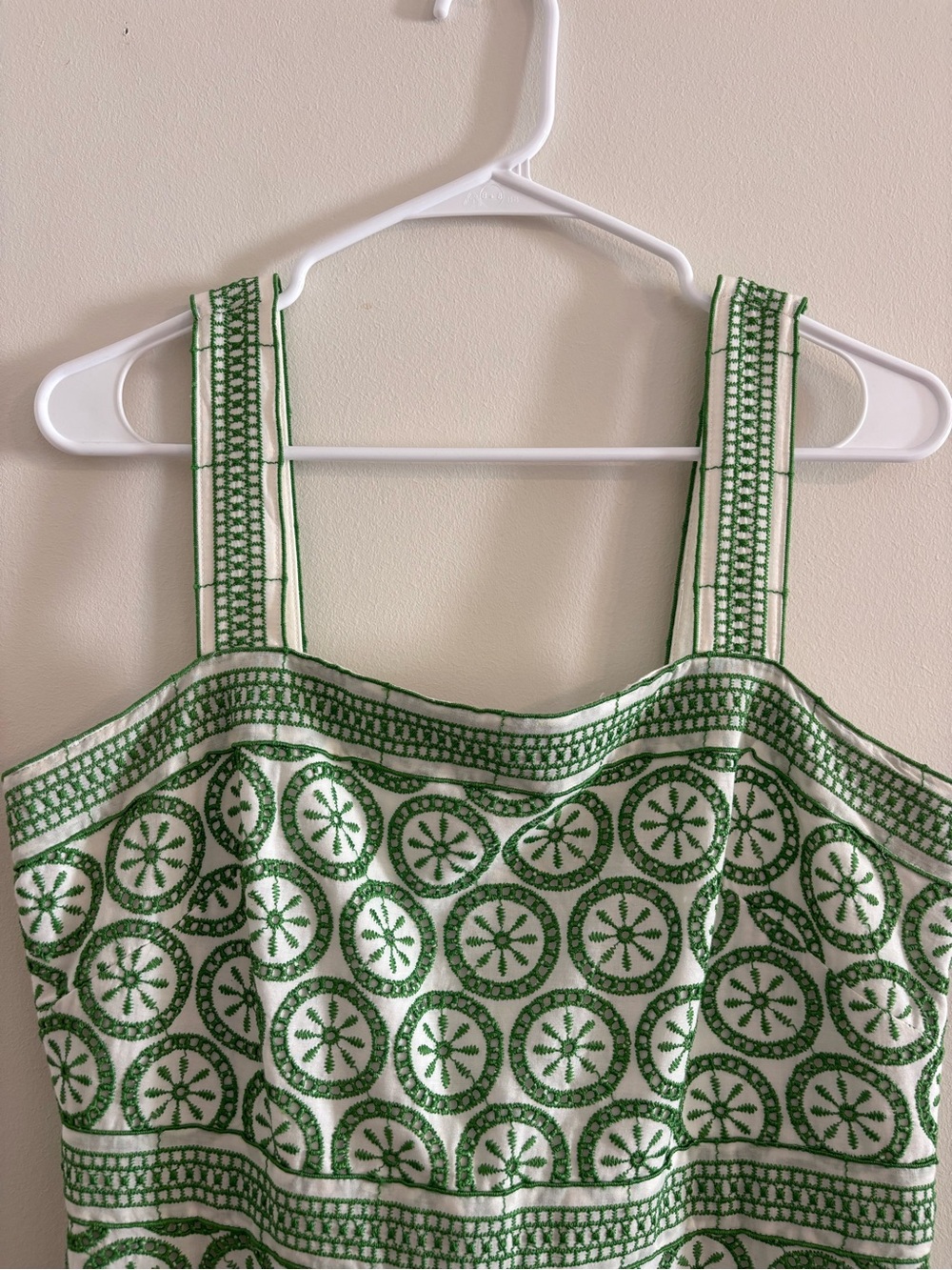 Shoshanna Green White Print Sleeveless Dress Resort Vacation Cottagecore Size 10 - Picture 3 of 10